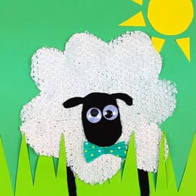 bubble wrap sheep craft for kids